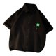 thumbnail image 3 of Camisa de manga corta para hombre, camisa de manga corta cómoda y transpirable con textura a la moda para hombre, color negro XXL, 3 of 8