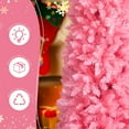 thumbnail image 6 of SESSLIFE 7.5ft Snowy Pink Christmas Tree, Slim Pencil Design, Easy 3-Step Setup with Hinged Branches and Metal Stand, 1075 Tips for Lush Look, Unlit for Custom Decor, 6 of 6