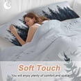thumbnail image 5 of Forest Bedding 3 Piece Duvet Cover Set Queen Size, Dark Blue Fall Bird Vintage Farmhouse Tree Soft Microfiber Comforter Cover with Zipper Closure & Pillowcases, Wrinkle & FadeResistant Quilt Cover, 5 of 9