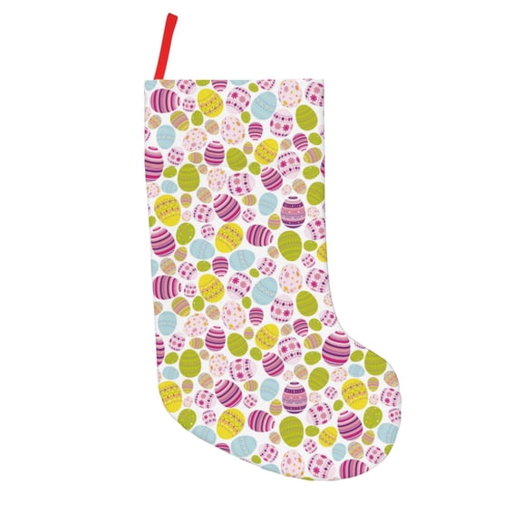 Rateoe Easter Egg Print Christmas Stockings,18 Inch Large Christmas Stockings Decoration Ornaments for Holiday Home Fireplace Indoors