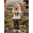 thumbnail image 6 of BemeyourBBs Baby Girl Hunting Clothes Kids Toddler Baby Girl Summer Outfits Bow Embroidery Ruffle Short Sleeve T-Shirts Tops Camouflage Flare Pants 2Pcs Clothes Set, 6 of 9