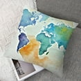 thumbnail image 7 of BANET Throw World Map Colorful Painting Decor for Room Bed Chair, Set of 2 20x20in, 7 of 7
