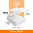 thumbnail image 4 of Juego de Sábanas King Size roomi Algodón Premium Frescas y Suaves Color Blanco, 4 of 5
