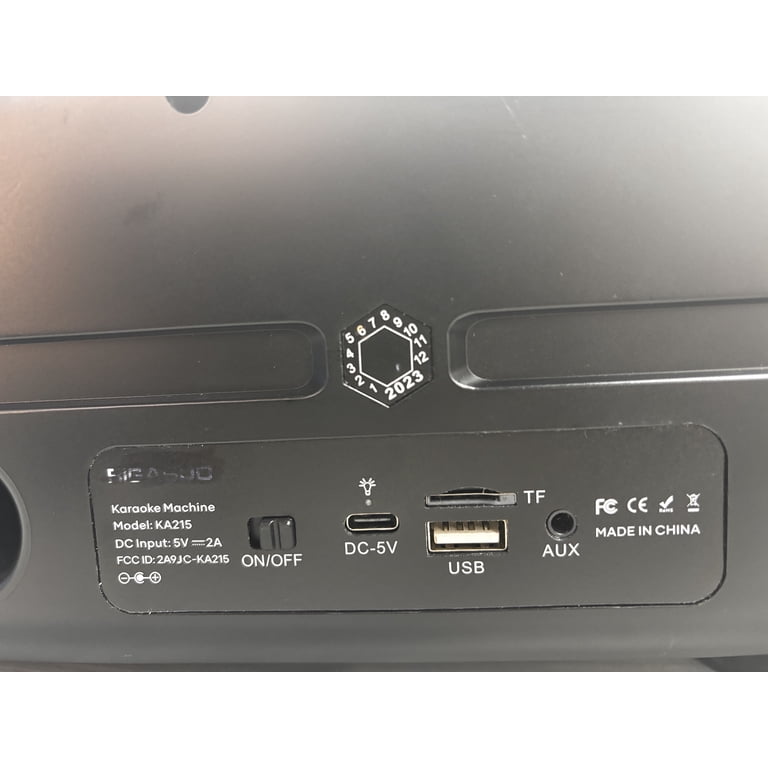 BIGASUO Karaoke Machine, Portable Bluetooth with 2 UHF Microphones