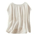 thumbnail image 4 of cfhntfmh Tank Tops for Women Cotton Linen Casual Sleeveless Round Neck Shirts Fashion Pleated Flowy Summer Blouses, 4 of 4