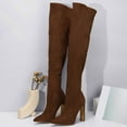 thumbnail image 4 of Dakaela Thigh High Over the Knee Boots for Women Sexy Stilettos High Heels Stretch Suede Long Tall Boot, 4 of 8