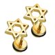 thumbnail image 1 of Pendientes de Acero Inoxidable Yashi Forma de Estrella de David Regalo Dorado, 1 of 3