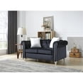 thumbnail image 2 of Maklaine 19" Contemporary Soft Velvet Upholstered Loveseat in Black, 2 of 5