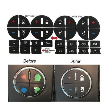 1 Set A/C Button Repair Kit Decal Stickers Dash  Air conditioning Replacement For GM Buick Saturn