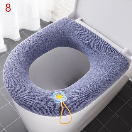 Winter Warmer Washable with Handle Toilet Seat Cover Pad Cushion Closestool Mat 8