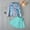 Sky Blue, variant on RTKFRFLM Girls 2-Piece Long Sleeve Swimsuit Set Gradient Fish Scale Top & Ruffle Skort for Kids Summer Beach Vacation