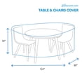 thumbnail image 4 of Patio Extra Large Waterproof Round Oval Table & Chair Cover - Outdoor Patio Table Chair Combo Washable - Heavy Duty Furniture 124 Inch Combo Cover, 4 of 6