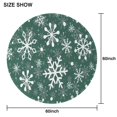 thumbnail image 6 of Green Christmas Snowflake Pattern Round Tablecloth 60"x60",Wrinkle Wipeable Table Cloth for Kitchen Dining Room Picnic Patio Party, 6 of 6