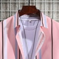 thumbnail image 5 of Playeras Casuales Para Hombre Camisa Informal De Verano A Rayas Estampada De Manga Corta Con Cuello Vuelto, 5 of 5