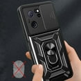 thumbnail image 4 of for Xiaomi 13T Case with Slide Camera Cover for Men, Military Grade Drop Phone Cover Case with Rotate Ring Kickstand for Xiaomi 13T / Xiaomi 13T Pro SJ Black, 4 of 8