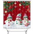 thumbnail image 4 of 4PCS Christmas Shower Curtain Set, African American Black Santa Claus Christmas Tree Stocking Gift Fireplace Winter Holiday New Year Christmas Bathroom Decor, Non-slip Bath Mat Toilet Rug, 4 of 7