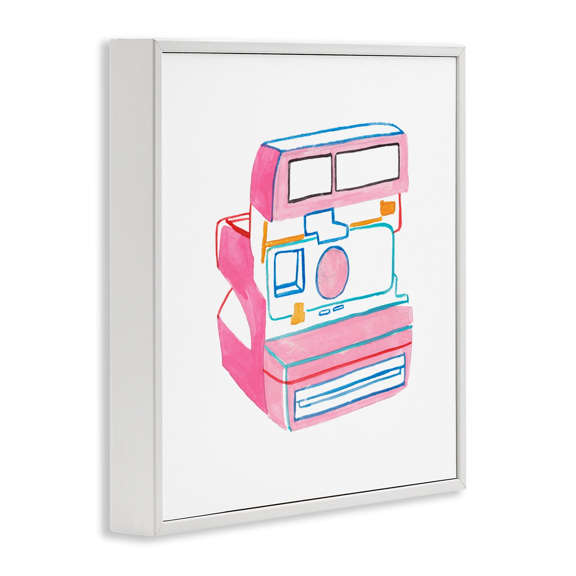 Stupell Industries Retro Film Camera Novelty Painting White Framed Art Print Wall Art, 12 x 12
