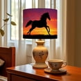 thumbnail image 6 of Linen Drum Lampshades Horse Silhouette Running Vibrant Sunset Dramatic Orange 13"x13"x10" Light Shade for Table Lamps Floor Lamp Shades Lampshade Replacement Assembly Required, 6 of 8