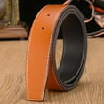 thumbnail image 5 of High-quality 3.7cm Trouser Jeans Belt Decor Replace Strap Durable Leather Belt Strap No Buckle Belt Waistband Genuine Leather BLACK, 5 of 8