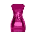 thumbnail image 4 of Mardi Gras Outfit Women'S Fashion Strapless Backless Metallic Slim Fit Dress With Wrap Casual Vacation Clothes For Holiday Mardi Gras Festival Outfit Hot Pink S, 4 of 6