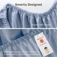 thumbnail image 5 of California Design Den King Size Fitted Sheet Only - Striped 500 Thread Count 100% Cotton, Sateen, Soft Deep Pocket Bottom Sheet, Light Blue, 5 of 7