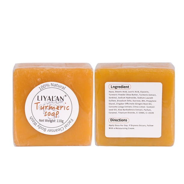 LIYAL'AN Turmeric Soap Bar Ginger Lemongrass Face Body Organic Tumeric