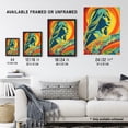 thumbnail image 4 of Girl Surfer Aesthetic Sunset Surfing Floral Surf Board Vibrant Bold Bright Colourful Painting Artwork Framed Wall Art Print A4, 4 of 5