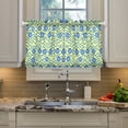thumbnail image 5 of Linen Kitchen Curtains Blueberry Zigzag Tier Curtains Tier Kitchen Living Room Bedroom Balcony 2 Panels 27x24 Inch, 5 of 9