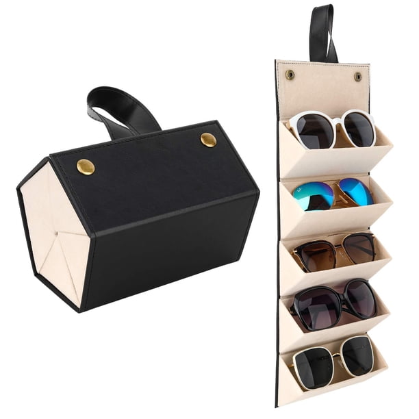 Funda organizadora de viaje para gafas de sol Mowsug, piel sintética, gris