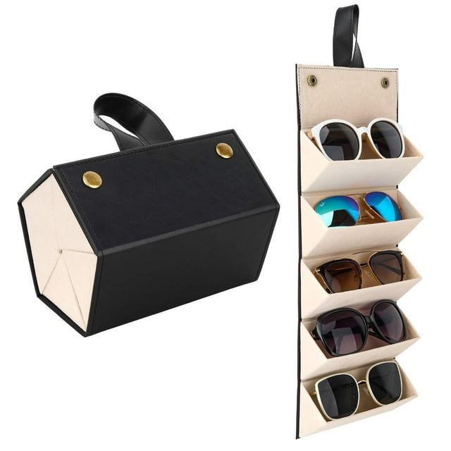 Funda organizadora de viaje para gafas de sol Mowsug, piel sintética, gris