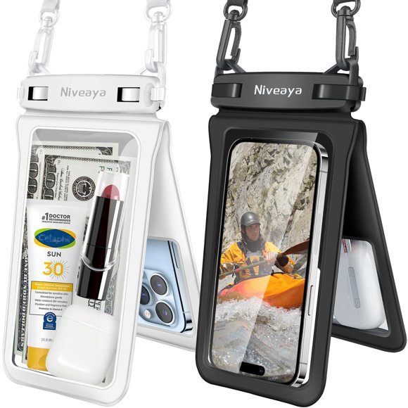 Funda impermeable para teléfono Niveaya Double Space, paquete de 2, IPX8