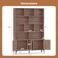 thumbnail image 3 of Gymax Bookshelf w/ Doors 5-Tier Floor Standing Bookcase w/ 2 Anti-Tipping Kits Walnut, 3 of 10