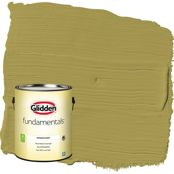 Glidden Fundamentals Gremlin / Green Flat Interior Paint, 1 Gallon