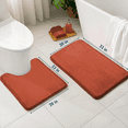 thumbnail image 2 of ComfiTime 2 Piece Bathroom Rugs Set – Thick Memory Foam, Non-Slip Bath Mat, Soft Plush Velvet Top, Ultra Absorbent, Small, Large & Long Rugs for Bathroom Floor, Coral, 20*32 & Contour Rug, 2 of 11
