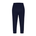 thumbnail image 6 of MLQIDK Navy Yoga Capri Pants for Women Yoga Capri Pants Knee Length Elastic Waist Ladies Leggings Dressy Casual Pedal Pushers with Pockets Navy 5XL, 6 of 6