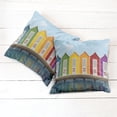 thumbnail image 6 of Ambesonne Landscape Throw Pillow Cover 2 Pack, Colorful Cabins Sea, 16", Multicolor, 6 of 7