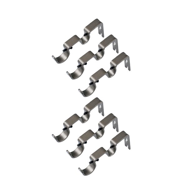 Soporte De Barra De Cortina Cortinas De Metal Gris De 6 Piezas Para Varilla De 1 Y 5/8 "
