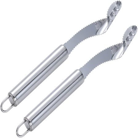 ACDANC Jalapeno Corer Tool,2PCS Stainless Steel Pepper Core Remover,Chili Deseeder with Serrated Edge,Chili Core Remover for Vegetable Barbecue