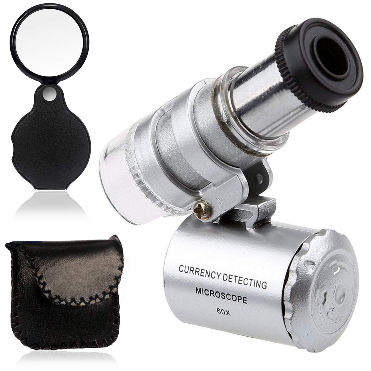 Stamps Gems etc. 40x Jewelers Loupe Magnifier with Light Jewelry Magnifier Loop with UV LED Light Pocket Magnifying Glass Eye Ultra Violet for Coins Watches Currency Detection Diamonds 