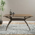 thumbnail image 2 of GDF Studio Mabel Mid Century Modern Wood Dining Table, Walnut, 2 of 9