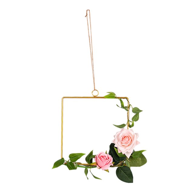 Colgantes geométricos de metal Decoraciones de pared nórdicas con lámpara de gancho para el dormitorio de la sala de estar del hogar, Cuadrado Inevent HA002882-03