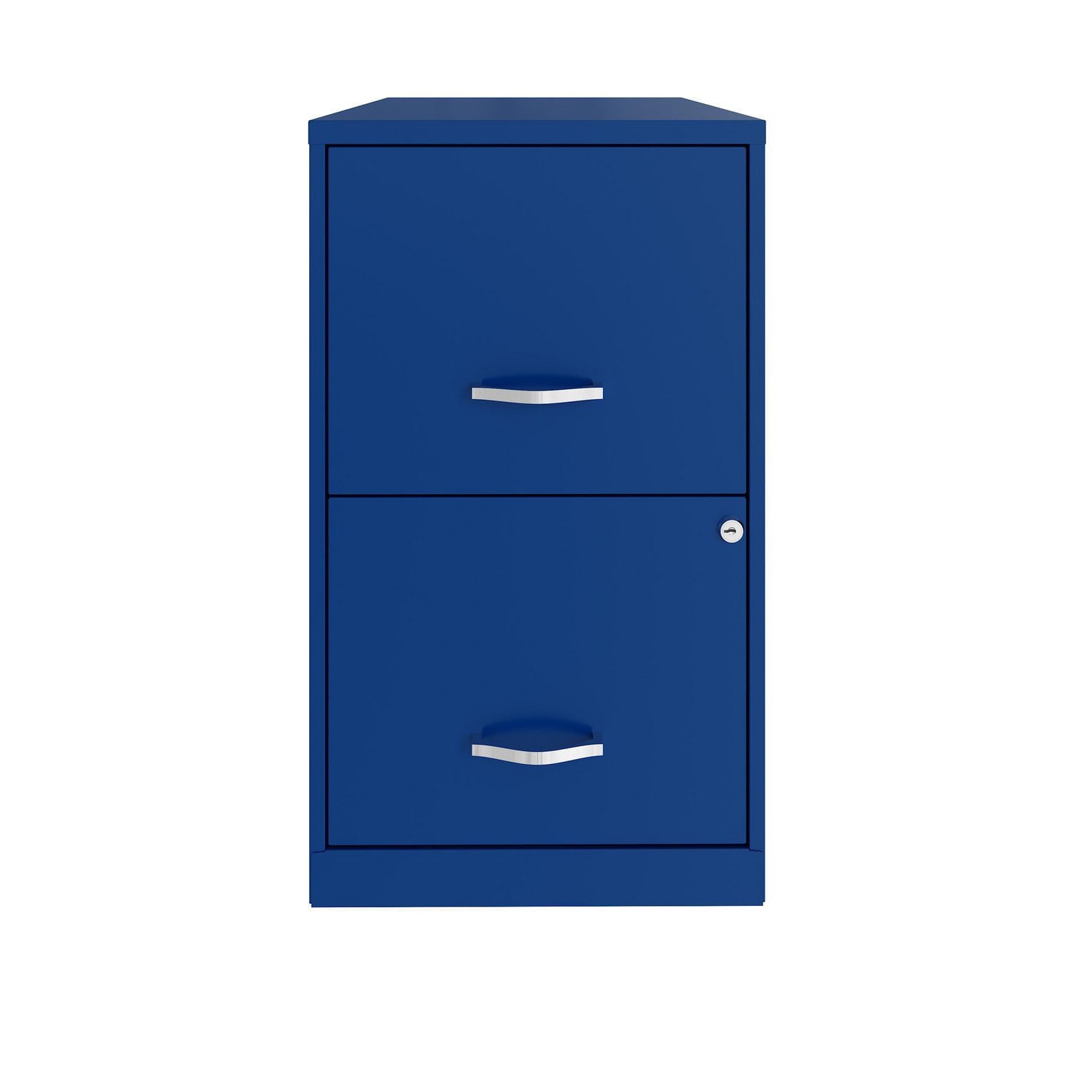 Classeur en métal à 2 tiroirs de Space Solutions, 18 po, bleu classique Armoire en métal à 2 tiroirs, 18 po