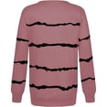 thumbnail image 4 of Lumento New Striped Pullover Tops Blouse for Women Autumn Fall Thin Casual Stylish Long Sleeve Shirt Zip Tops Pink M, 4 of 6