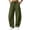 Army Green, variant on Women's Solid Color Front Square Patch Pocket Wide Leg Sweatpants Drawstring Elastic Waist Loose Barrel Silhouette for Campus Daily Wear Army Green XXL