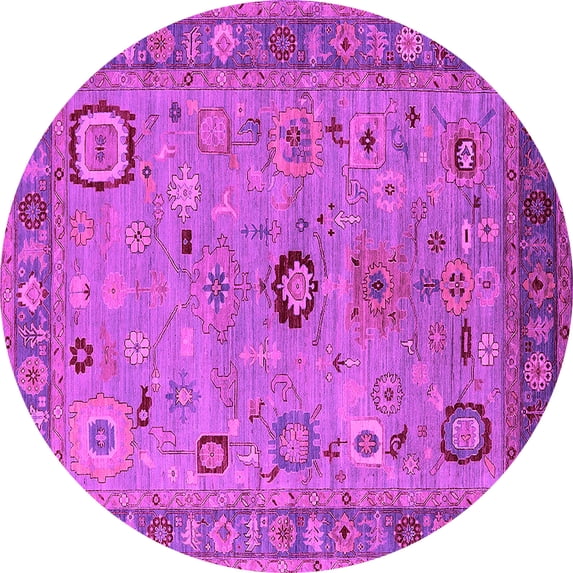 Ahgly Company Indoor Round Oriental Pink Industrial Area Rugs, 8' Round
