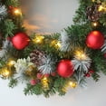 thumbnail image 4 of Guirnalda navideña LED de primera nevada simulada, enredaderas navideñas de PVC, anillo de frutos rojos, hojas de polietileno, guirnalda decorativa, corona para bodas, fiestas y reuniones., 4 of 7