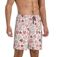 thumbnail image 2 of Kdxio Hand Drawn Hearts Print Mens Sleep Shorts Bottoms Soft Comfy Pajama Wear Pants with Drawstring Pockets, 2 of 7