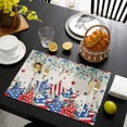 thumbnail image 3 of Independence Day Placemats Set of 4, Eucalyptus Leaves Pentagram Retro Beige Placemats for Dining Table, Place Mats for Kitchen Tabletop, Waterproof Wipeable Dining Table Mats Set, 3 of 9