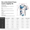 thumbnail image 6 of Lsque Blue Flying Butterflies pattern Hawaiian Shirt for Men, Unisex Summer Beach Casual Short Sleeve Button Down Shirts-Medium, 6 of 9