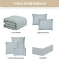 thumbnail image 5 of Nanshing Peeta 7 Piece Striped Comforter Set, Grey, California King, 5 of 9